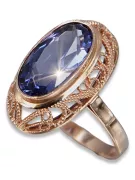 Žiedas Vintažinis stilius Alexandrite 14 karatų raudonas rožinis auksas vrc374r